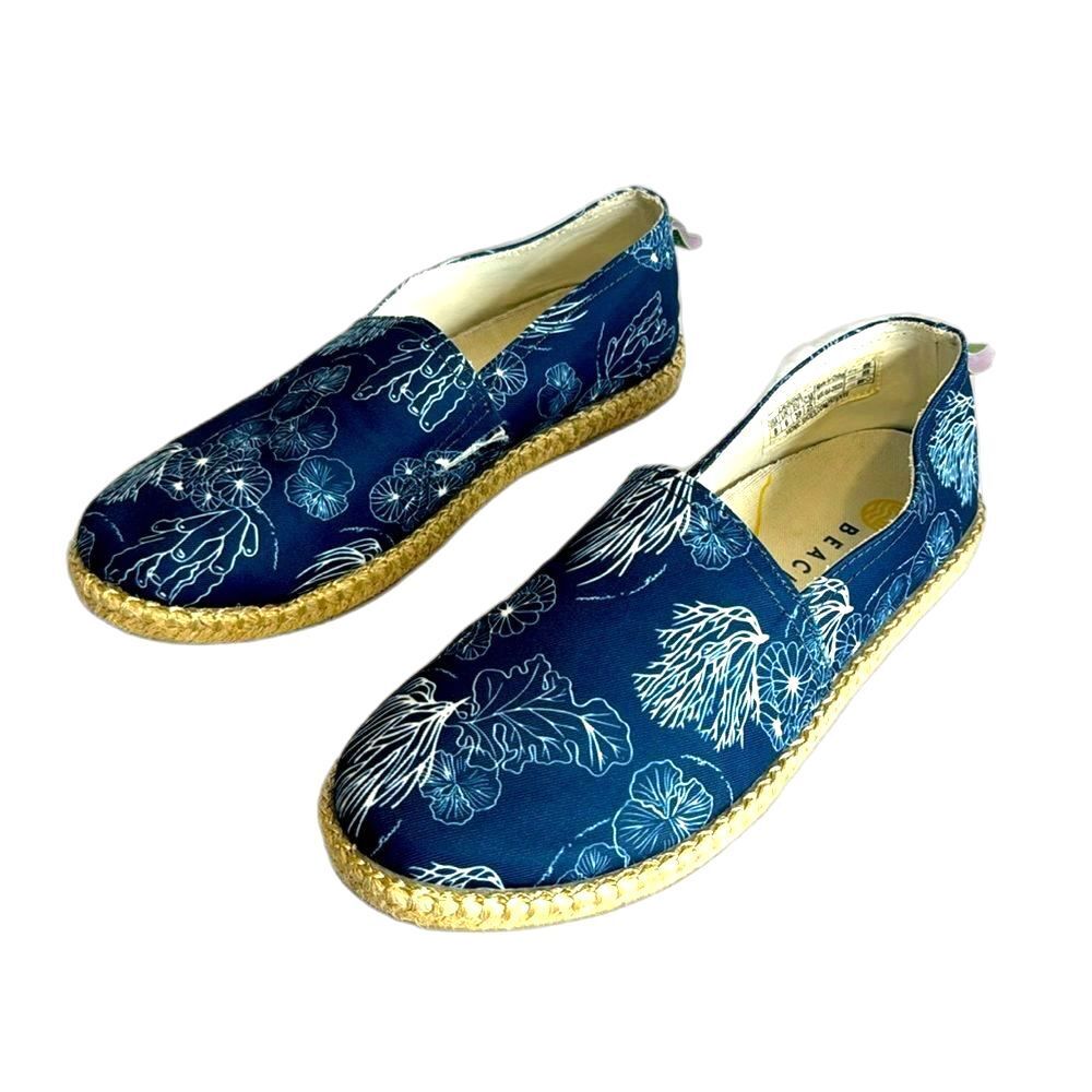 Vionic Beach Laguna Pismo  Coral Sea Ocean Vegan Slip On Shoes Navy Sz 8